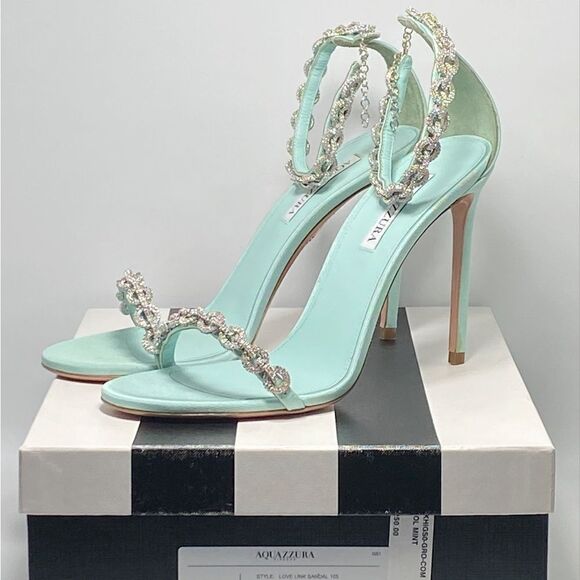 Aquazzura Love Link 105mm Embellished Sandals size 41 - Picture 14 of 16